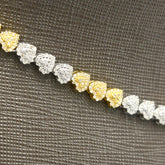 Women 10k Two Tone Gold 4.85CT Natural Diamond Heart Chain 18In Necklace - 16.5g